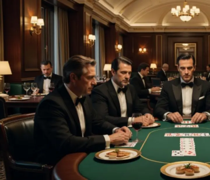 Luxusný pokerový stôl počas hlavného večerného turnaja v Lunveerra